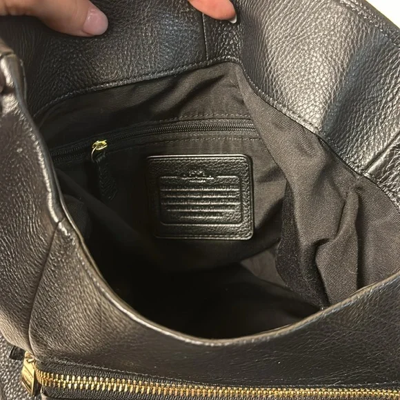 Coach Black Leather Hobo Tote Bag - Picture 8 of 11